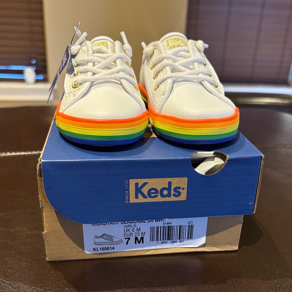 TODDLER KEDS KICKSTART RAINBOW SNEAKERS SIZE 7M